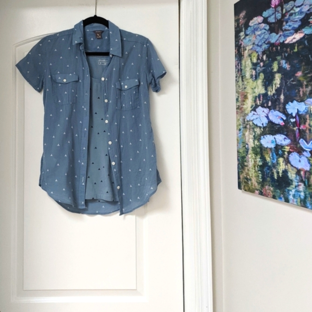 2 for 1 Eddie Bauer Tank Top and Button Up Short Sleeve Shirt